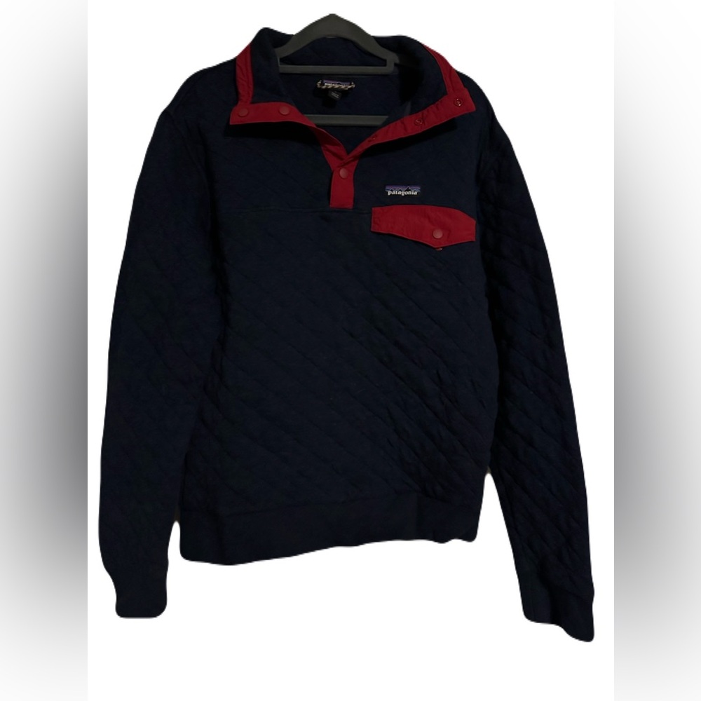 Patagonia Navy and Burgundy Quilted Pullover
